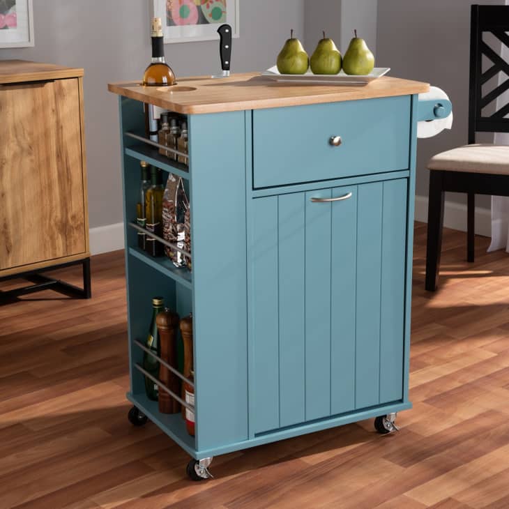 Teal on sale microwave cart